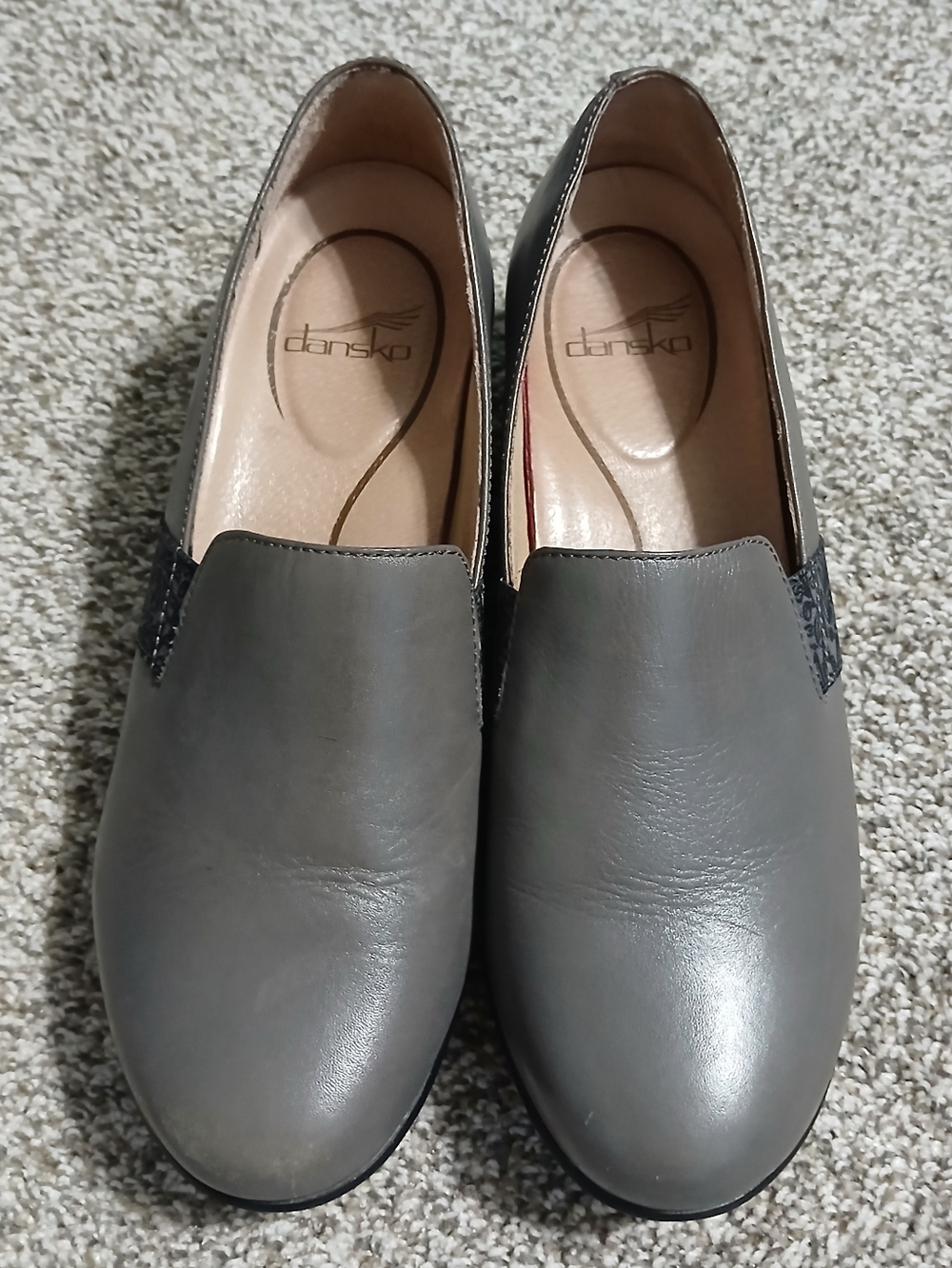 Dansko Women's Gray Leather Slip-On Loafers